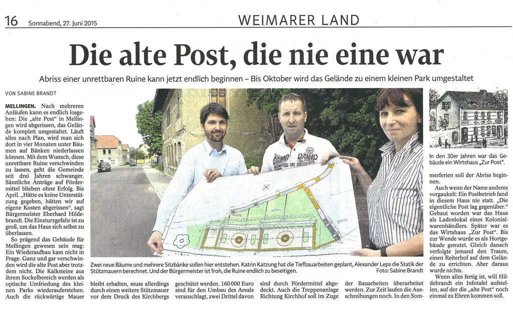 Foto eines Zeitungsausschnitts